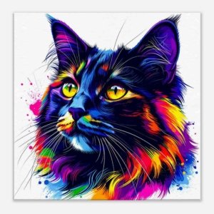 Fine Art Canvas Print Rainbow Tabby Cat
