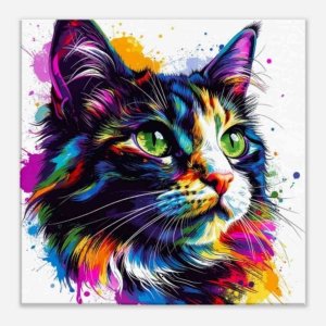 Fine Art Canvas Print Rainbow Tabby Cat